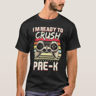Camiseta Vintage Pronto Para Esmagar O Jogo De Vídeo Pré-K