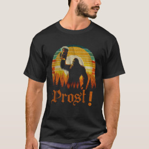 Camiseta Vintage PROST Bigfoot Bebendo Cerveja Alegria Alem