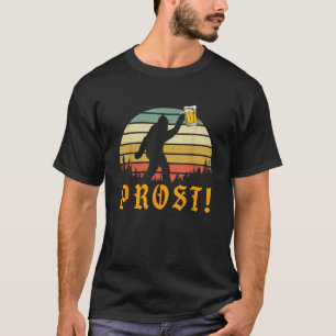 Camiseta Vintage PROST Pé Grande Yeti Bebendo Cerveja Alemã