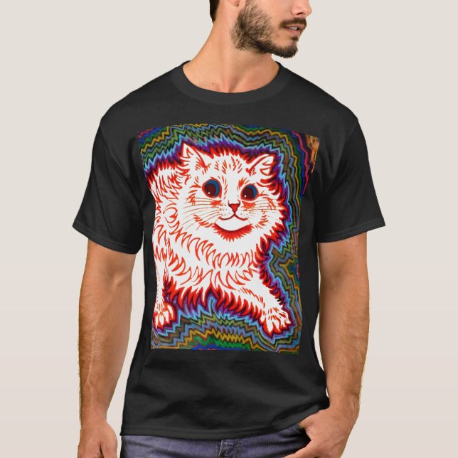 Camiseta Vintage Psychedelic Cat por Louis Wain (Frente)