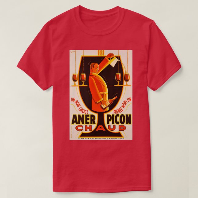 Camiseta Vintage pub Amer Picon Chaud (Frente do Design)