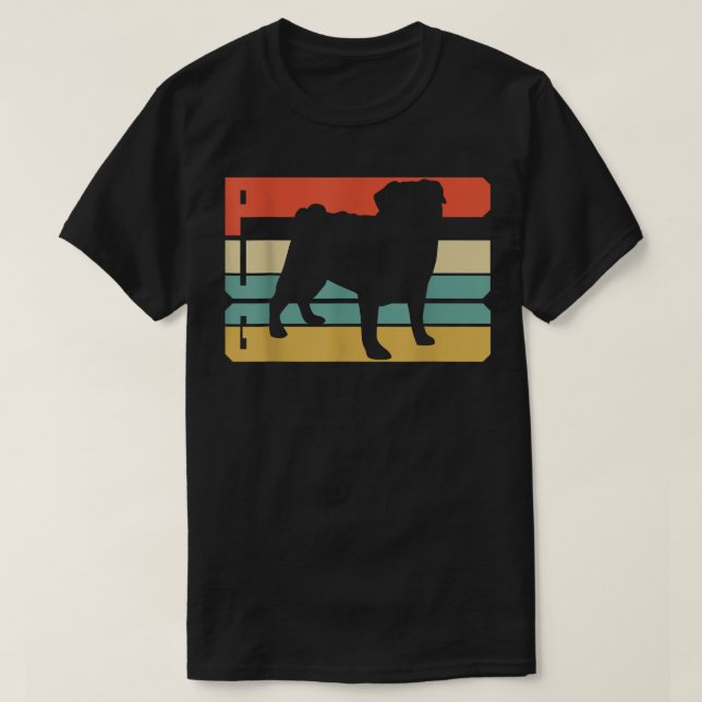 Camiseta Vintage Pug  (Frente do Design)