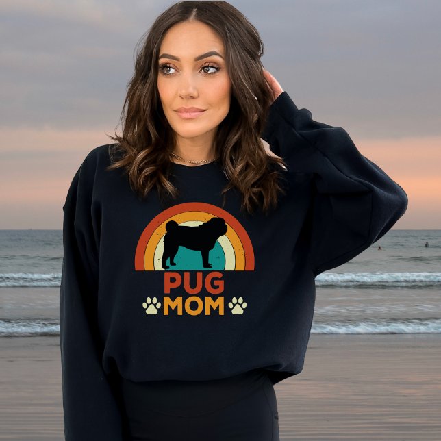Camiseta Vintage Pug Dog Mãe Sunset (Criador carregado)