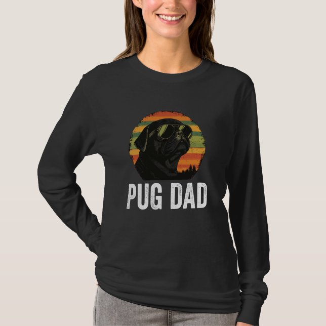Camiseta Vintage Pug Pai Dog Lover (Frente)