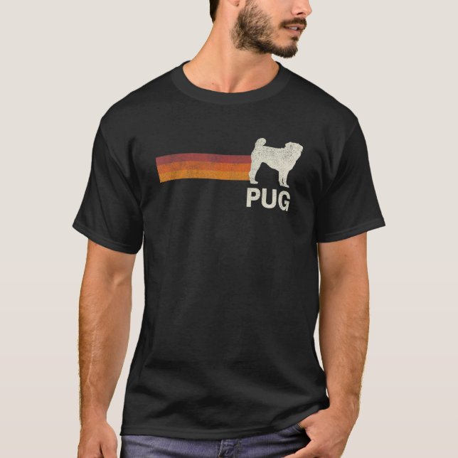 Camiseta Vintage Pug Retro Mãe Pai Cão (Frente)