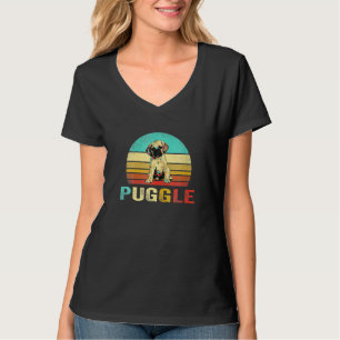 Camiseta Vintage Puggle Dog Sunset