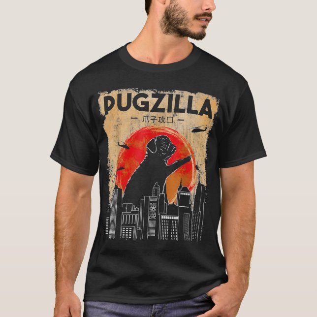 Camiseta Vintage Pugzilla (Frente)