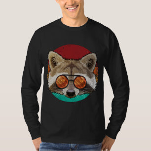 Camiseta Vintage Raccoon Face Willife Retro Animal Eightie