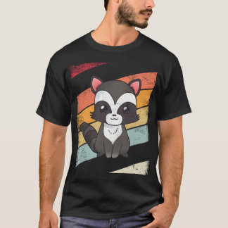 Camiseta Vintage Raccoon Kawaii - Garoto Gráfico Cute