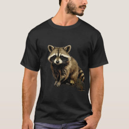 Camiseta Vintage Raccoon: Planta Florestal Gráfica