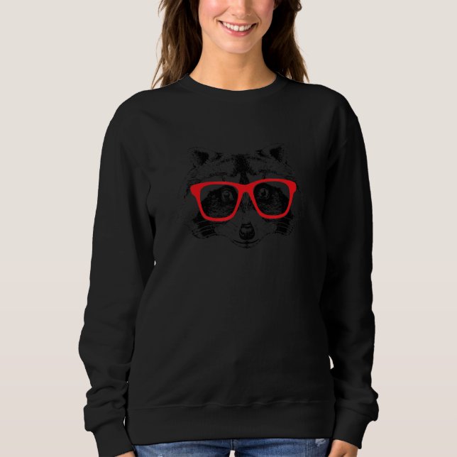 Camiseta Vintage Raccoon Wearing Red Sunglasses (Frente)