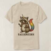 Vintage Raccoonicorn | Cauda Arco-íris Mapache Uni