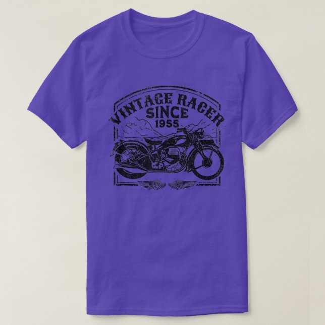 Camiseta Vintage Racer Desde 1955, Motorcyc (Frente do Design)