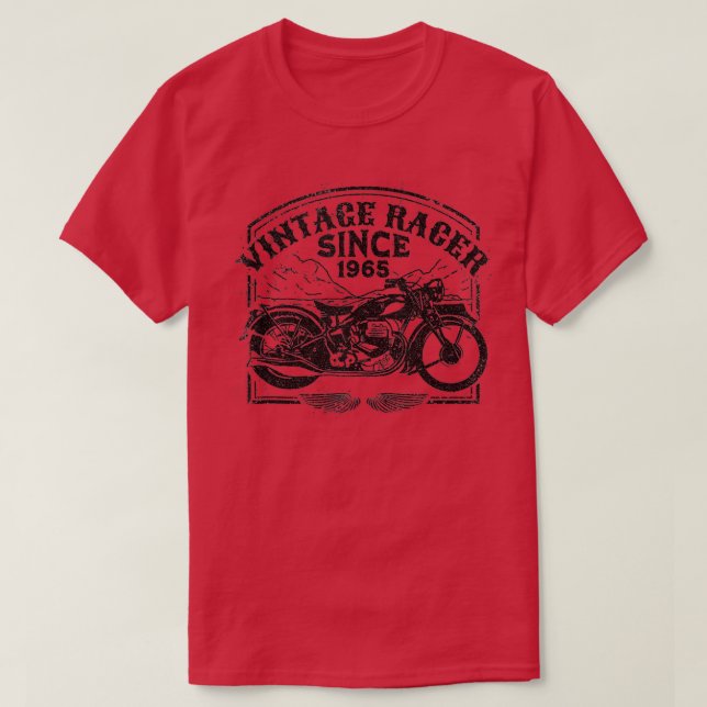 Camiseta Vintage Racer Desde 1965, Motorcyc (Frente do Design)
