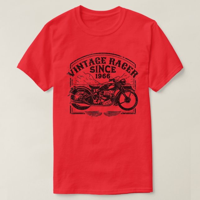 Camiseta Vintage Racer Desde 1966, Motorcyc (Frente do Design)