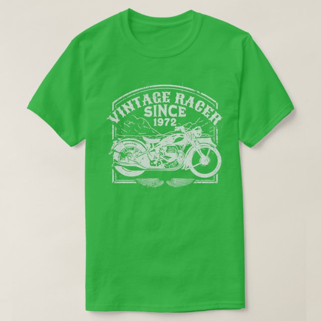 Camiseta Vintage Racer Desde 1972, Motorcyc (Frente do Design)
