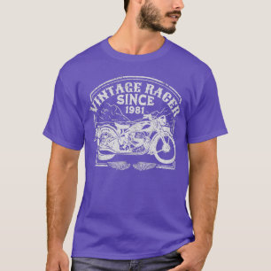 Camiseta Vintage Racer Desde 1981, Motorcyc