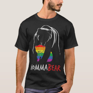Camiseta Vintage Rainbow Mama Bear Hug Apoio ao Amor