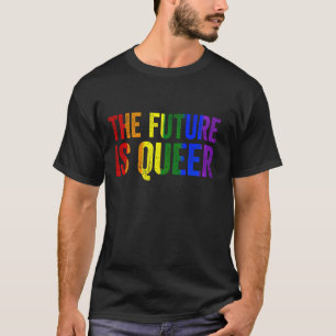 Camiseta Vintage Rainbow O Futuro É Lésbica Do Orgulho Queb