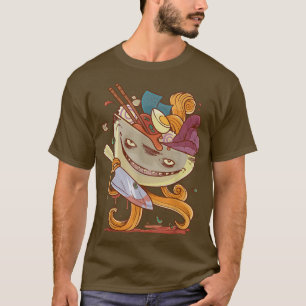 Camiseta Vintage Ramen Bowl Monster Kaiju Japonês Noodle C