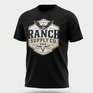 Camiseta Vintage Ranch Supply Co EUA Águia-de-cabeça-branca