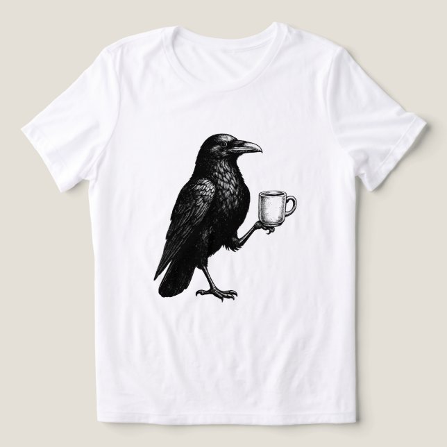 Camiseta Vintage Raven Coffee  (Design frontal)