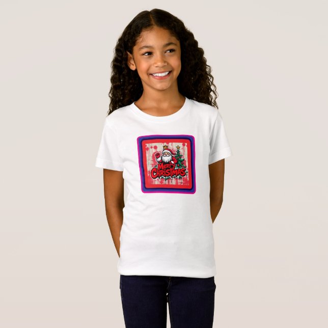 Camiseta Vintage Red and rosa Santa Claus T (Frente Completa)