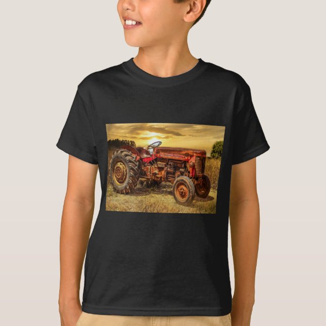 Camiseta Vintage Red Fazenda Trator (Frente)