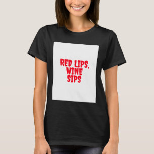 Camiseta Vintage Red Lábios Vinhos Vírgulas Retrodrinque