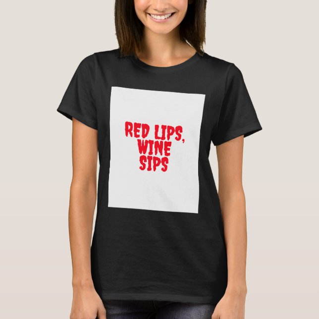 Camiseta Vintage Red Lábios Vinhos Vírgulas Retrodrinque (Frente)