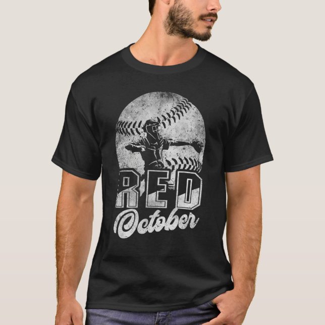 Camiseta Vintage Red Outubro Filadélfia Baseball (Frente)
