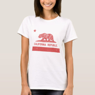 Camiseta Vintage Red Star e Stripe Califórnia