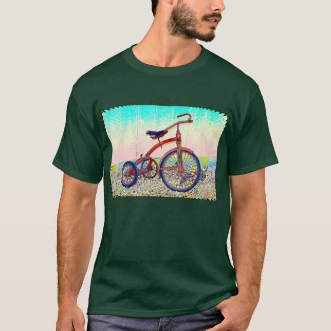 Camiseta Vintage Red Tricycle Design (Frente)