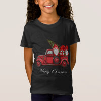 Vintage Red Truck Com Três Gnomos Feliz Christma