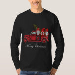 Camiseta Vintage Red Truck Com Três Gnomos Feliz Christma<br><div class="desc">Vintage Red Truck Com Três Gnomos Feliz Natal</div>