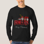 Camiseta Vintage Red Truck Com Três Gnomos Feliz Christma<br><div class="desc">Caminhão Vermelho Vintage com três gnomos presentes de Natal alegres</div>