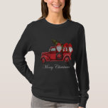 Camiseta Vintage Red Truck Com Três Gnomos Feliz Christma<br><div class="desc">Vintage Red Truck Com Três Gnomos Feliz Natal</div>