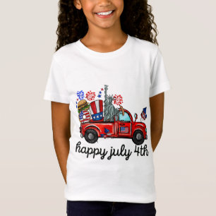 Camiseta Vintage Red Truck Feliz 4 de julho de independênci