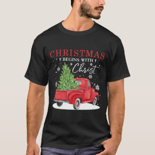 Camiseta Vintage Red Truck Natal Começa Com Cristo