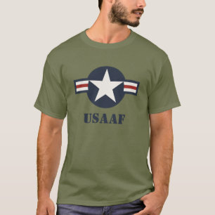 Camiseta Vintage Red White Blue USAAF Insignia Bares de est