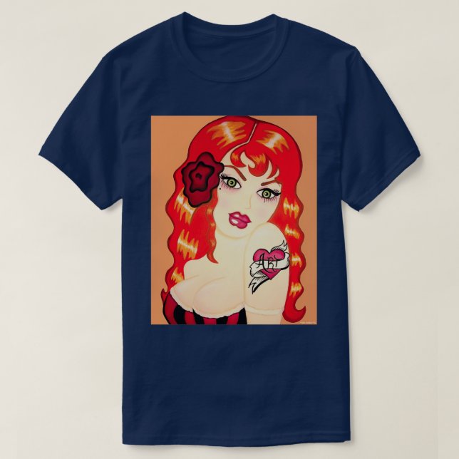 Camiseta Vintage Redhead Tattoo (Frente do Design)