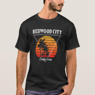 Camiseta Vintage Redwood City California Palm Trees CA Retr