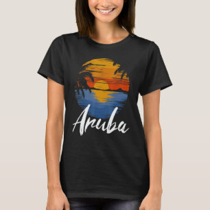 Camiseta Vintage Relaxante Tropical Aruba Envelhecido Areia