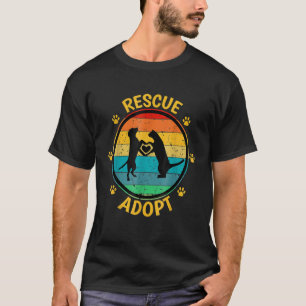 Camiseta Vintage Rescut Adote Animais Animais Pets Cão Cach