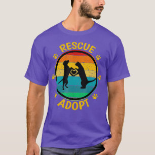 Camiseta Vintage Rescut Adote Animais Pets Cão Cão Pata