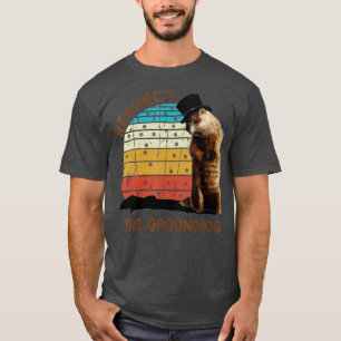 Camiseta Vintage Respeita A Sombra Do Dia Da Marmota Para H