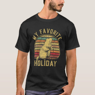 Camiseta Vintage Retrai Meu Dia de Marmota de Feriado Favor