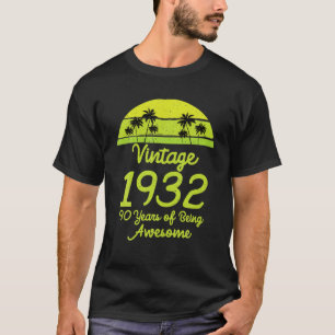 Camiseta Vintage Retro 1932 T S Limited Edition 90 Birthd