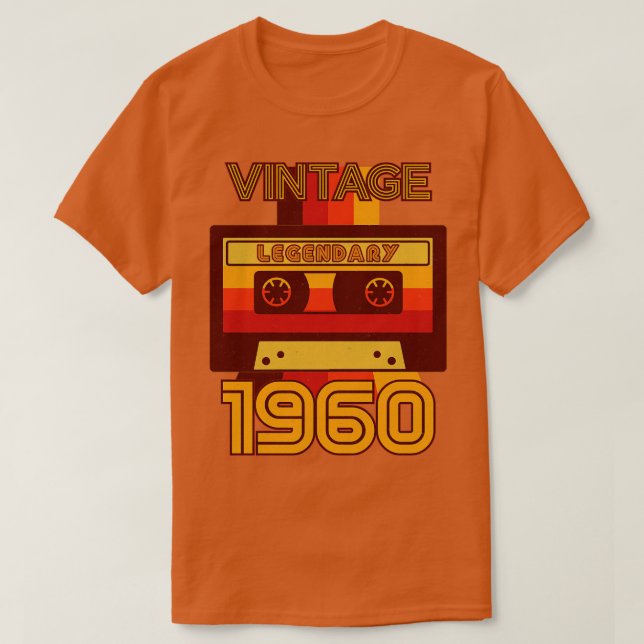 Camiseta Vintage Retro 1960 Legendary Cassette Tape (Frente do Design)