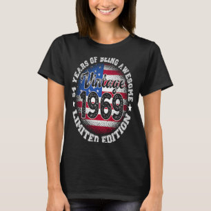 Camiseta Vintage Retro 1969 54º aniversário 54 anos Amer